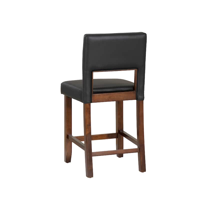 Zeta Dark Brown Faux Leather 24-inch Counter Stool