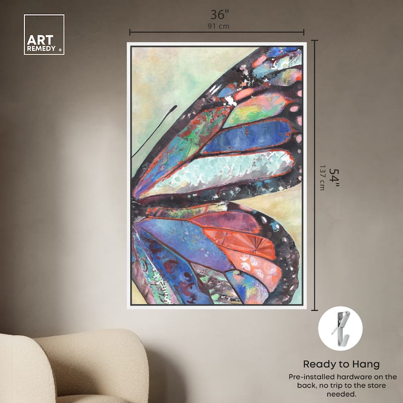 Art Remedy Butterfly Part Ii Framed Butterfly 1 Piece Canvas Wall Art