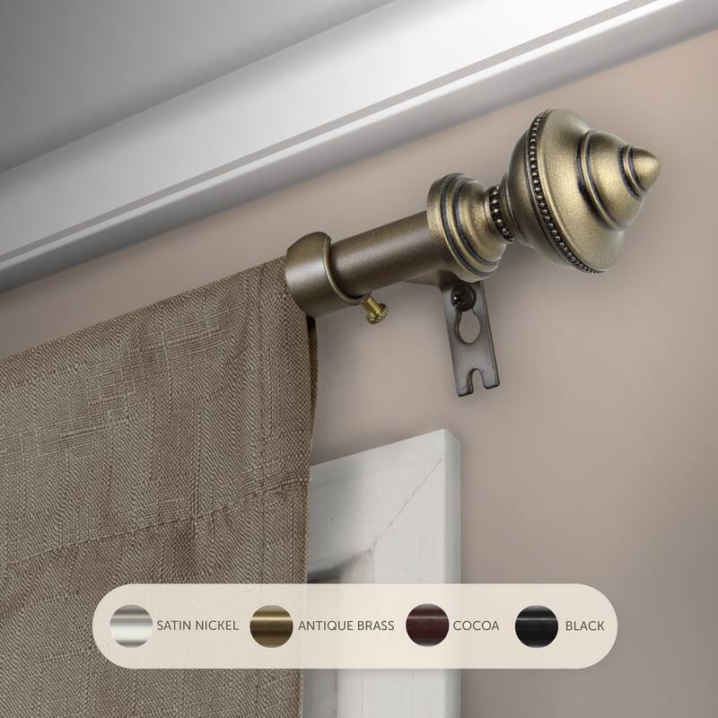 InStyleDesign Manor Adjustable Curtain Rod - 28 to 48 inches - Antique Gold