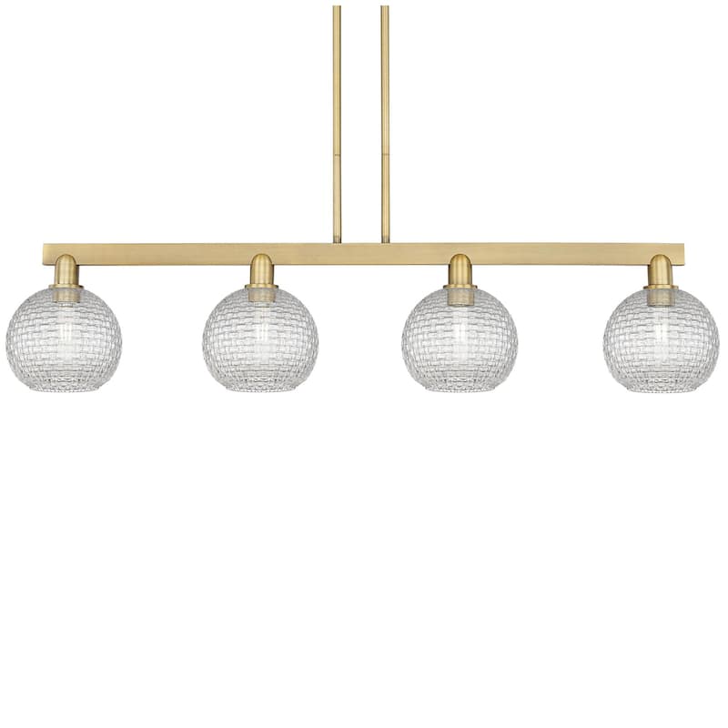Innovations Lighting 716-4I-11-51 Athens Linear Athens 4 Light 51" - Brushed Brass / Clear Basketweave