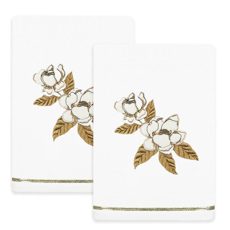 Authentic Hotel and Spa Turkish Cotton Maggie 2 PC Hand Towel Set - White