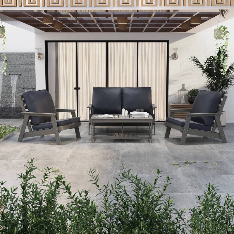 Alpine Modern Outdoor Upholstered Accent Chair - Lounge Armchair with Removable Cushions for Living Room