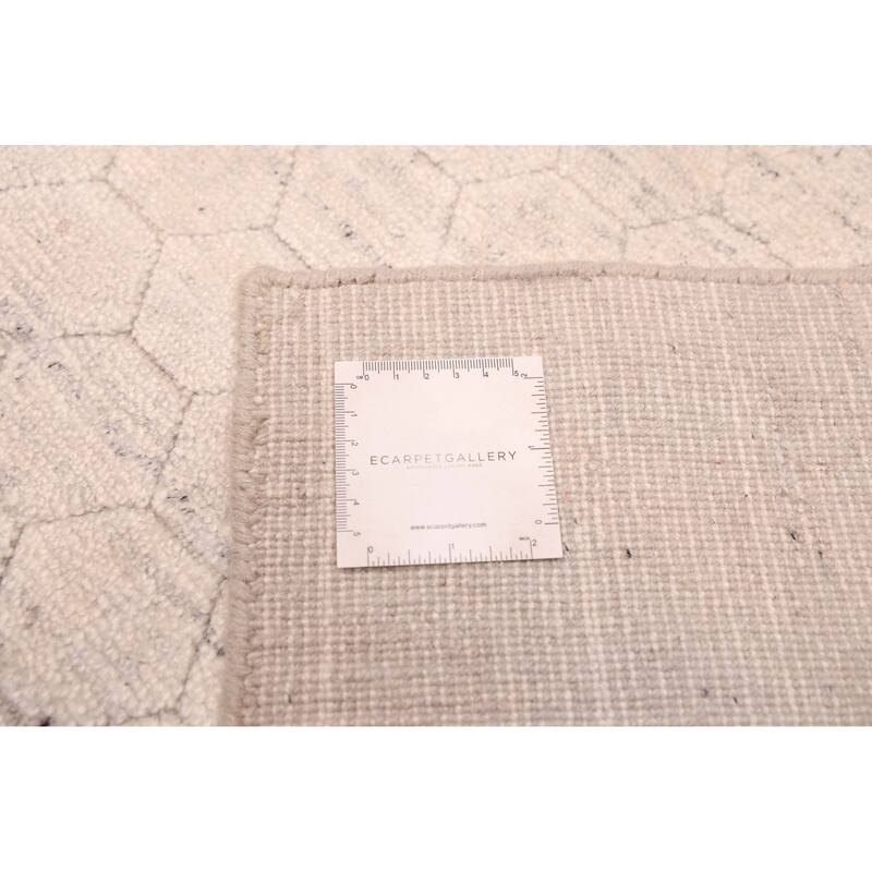 ECARPETGALLERY Hand Loomed Elysian Ivory Silk Rug - 8'0 x 9'10