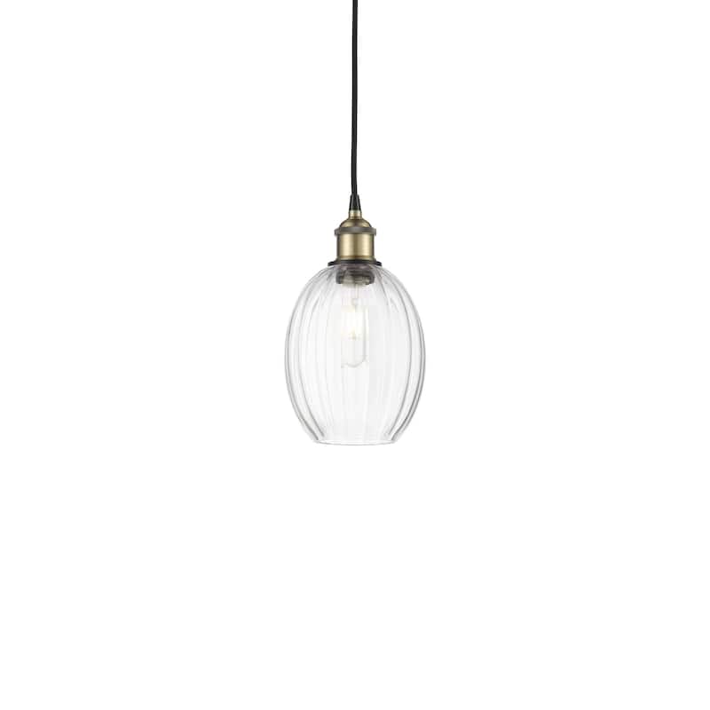 Innovations Lighting 616-1P-11-7 Preston Pendant Preston 7" Wide Mini - Black Antique Brass / Clear