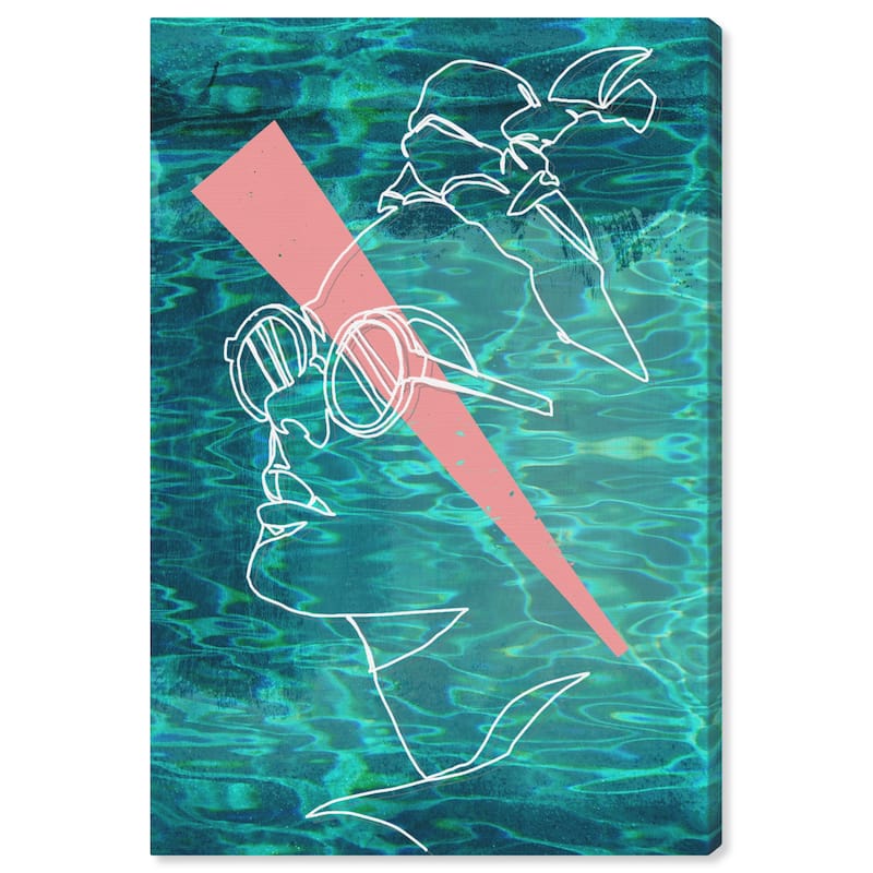Wynwood Studio Canvas Fashion and Glam Wave Pool Blue and Turquoise Modern & Contemporary Wall Art Canvas Print