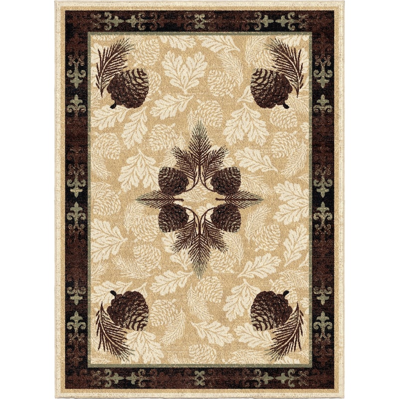 American Destination Lodge Pinecone Rug - 5'3"x7'3" - Antique