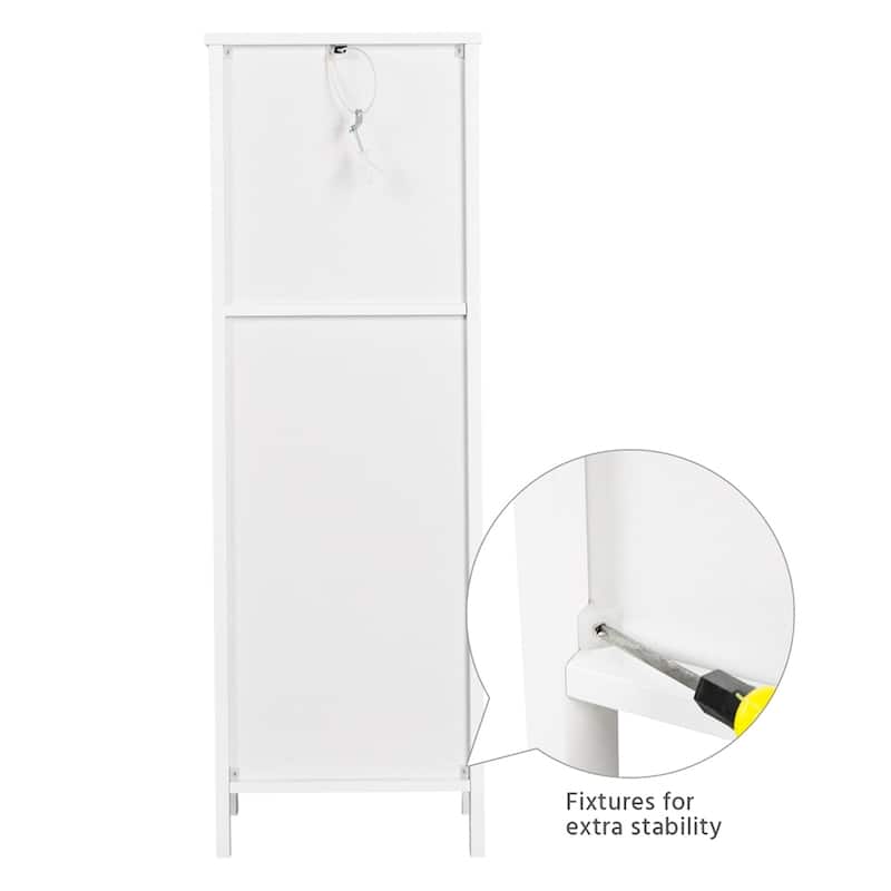 Yaheetech 3 Tiers Floor Bath Cabinet, 2 Hideaway Drawers 1 Shelf
