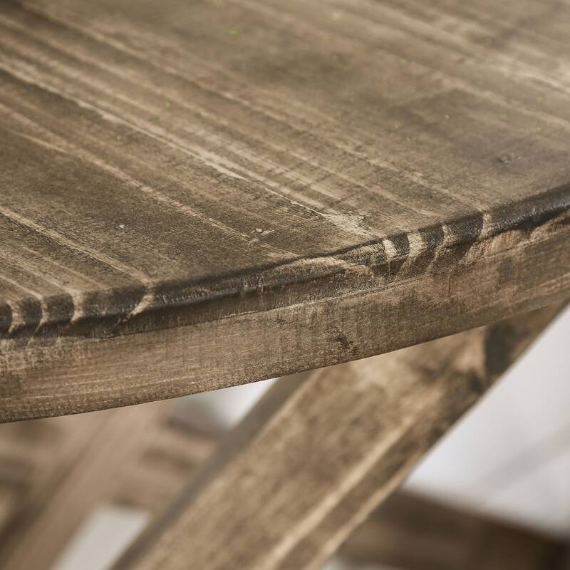 Starella Farmhouse 47-inch Solid Wood Brazilian Pine Half-Moon Sofa Table by Furniture of America