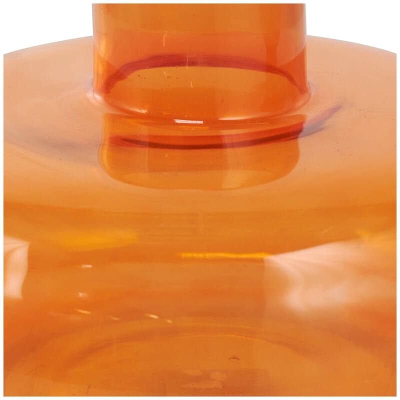 Blue, Green or Orange Glass Round Vase with Varying Shapes and Sizes (Set of 3)