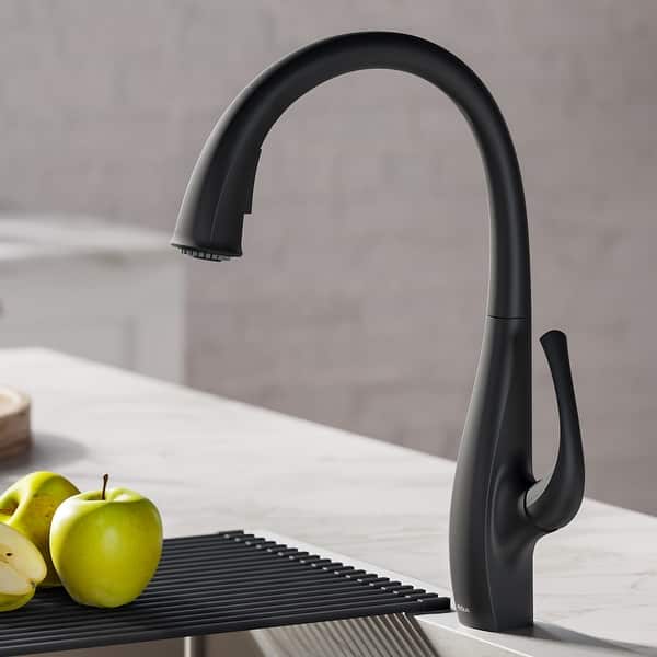 slide 27 of 37, Kraus Ansel 2-Function 1-Handle Pulldown Kitchen Faucet MB - Matte Black