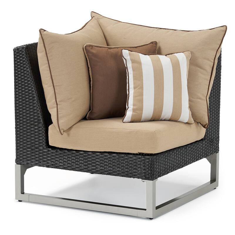 Milo Espresso 6 Piece Sunbrella Outdoor Patio Sectional with Table