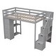 preview thumbnail 41 of 40, Twin Size Loft Bed with 4 Storage Drawers and Stairs