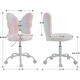 preview thumbnail 12 of 16, Cute Butterfly Back Kids Desk Chair, Adjustable Furry Swivel Chair for Study/Home/Bedroom/School