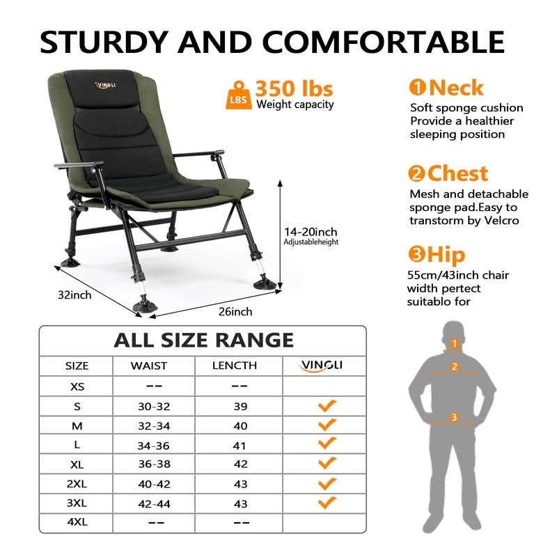 VINGLI Heavy Duty Fishing Chair Support 440 LBS Bed Bath Beyond 40186376