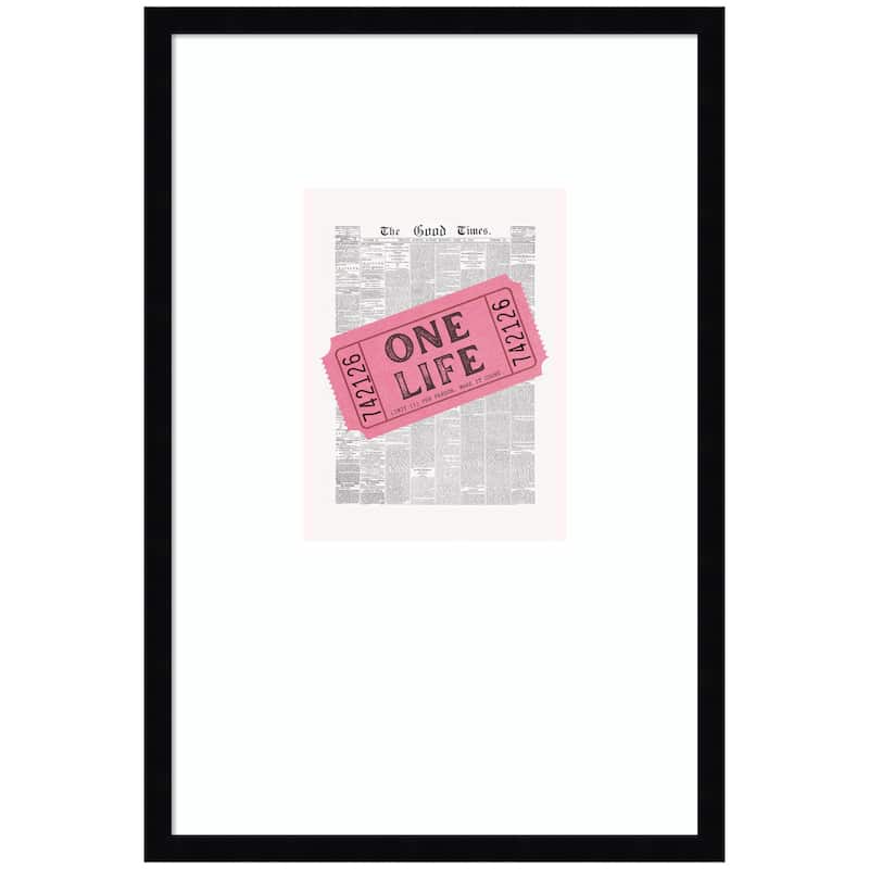 Kate and Laurel Ticket One Life by Honey Island Studio Framed Wall Art Print - 17x25