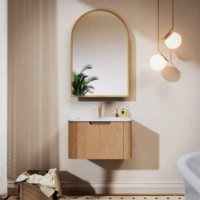 Bathroom Vanity with Top Sink Freestanding Vanity Set with Mirror Cabinet