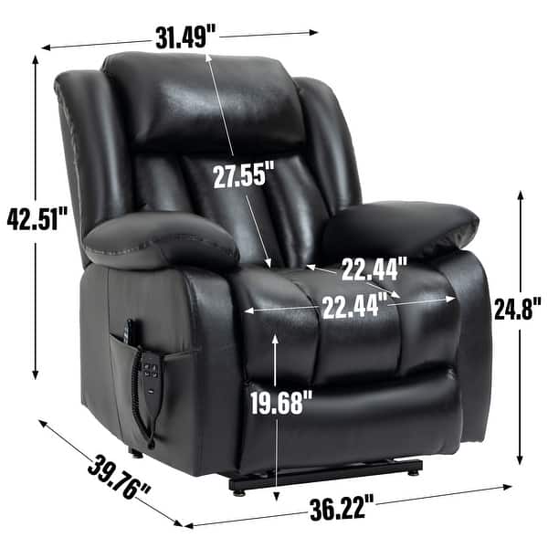 Dual Motor Vibration Massage Chair, Power Lift Recliner Chair, Leather  Heating Sofa Chair, Bedroom Armchair for Elderly - Bed Bath & Beyond -  41285734