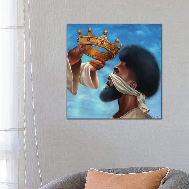 iCanvas "Crown Me Lord (Man)" by Salaam Muhammad Canvas Print - 26x26x1.5
