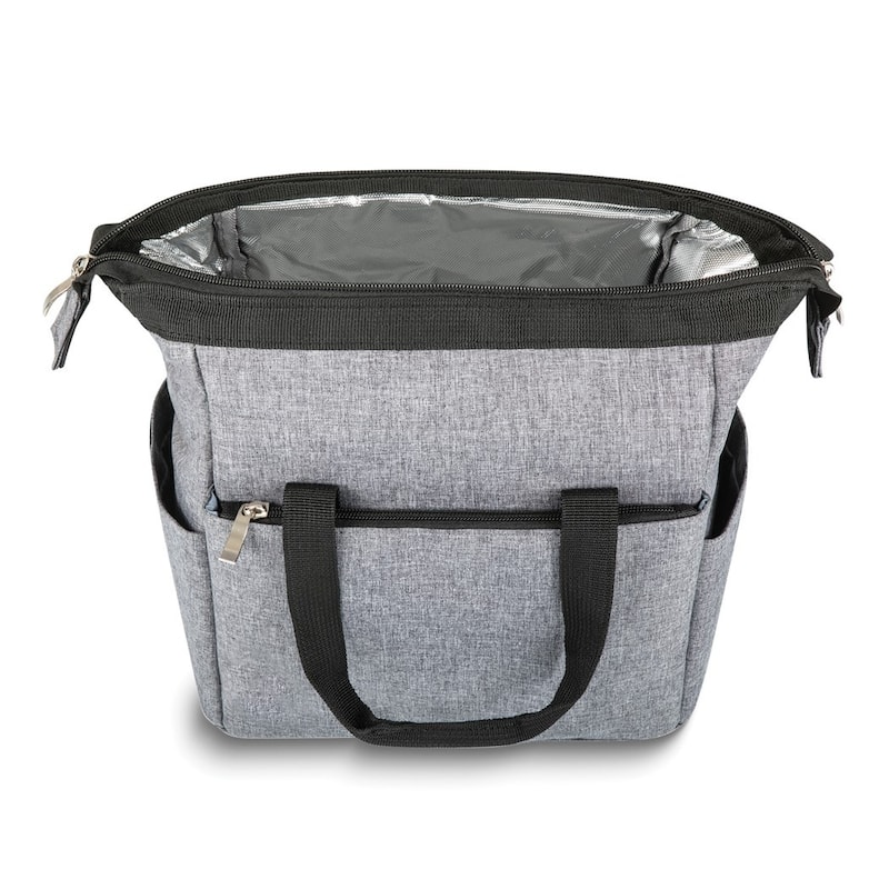 Curata On The Go Heather Grey Insulated Lunch Tote with Black Handles