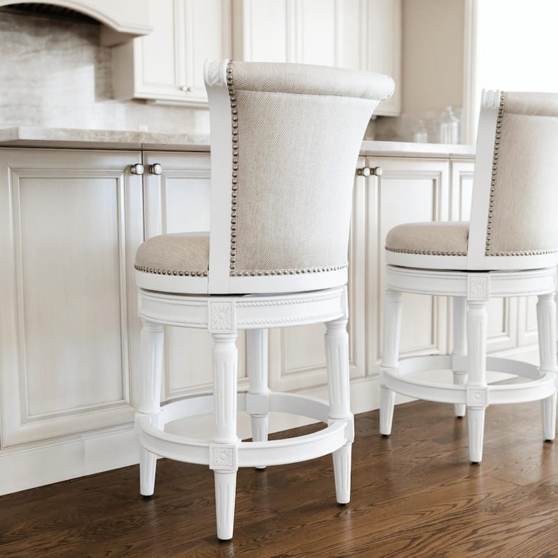 Maven Lane 26" Pullman Swivel Counter Height Kitchen Stool - Alabaster White
