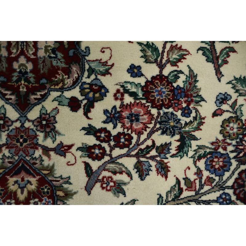 Hand Knotted Oriental 100% Wool Carpet Traditional Floral Beige & Ivories Aubusson Area Rug - 9' 0'' X 6' 0''