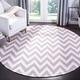 preview thumbnail 93 of 112, SAFAVIEH Handmade Flatweave Dhurries Sandie Modern Wool Rug 6' x 6' Round - Purple/Ivory