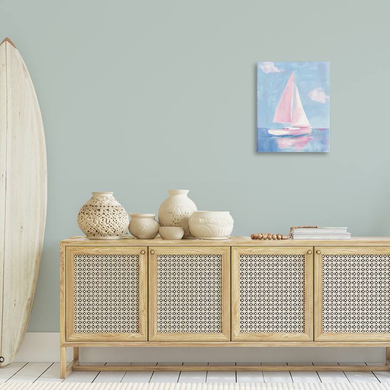 Stupell Muted Pink Sailboat Canvas Wall Art Design By Arlington Prints