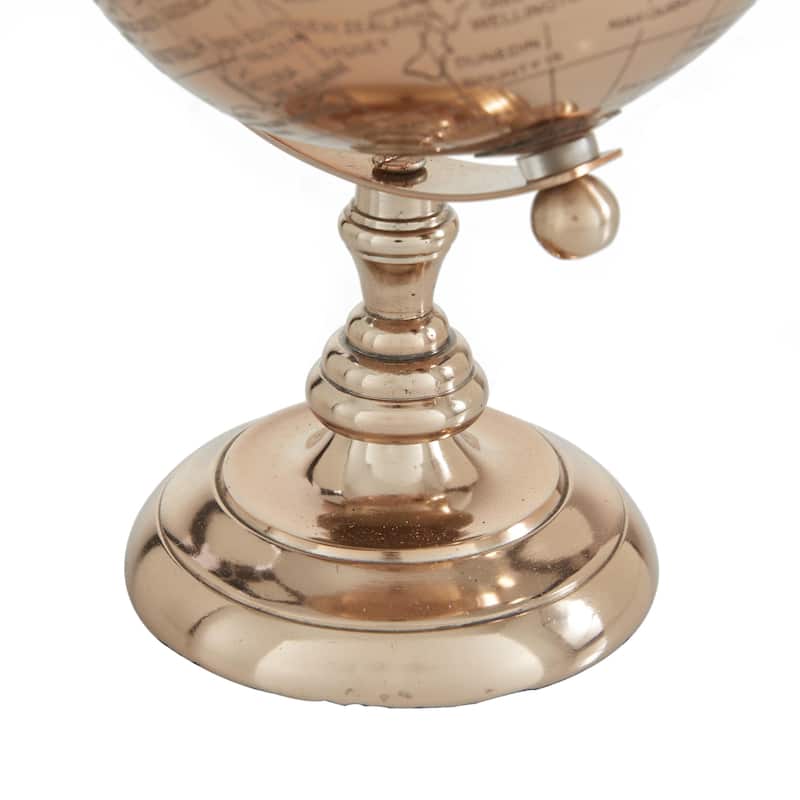 Aluminum Metal World Map Globe - Rose Gold - Roche River Decor
