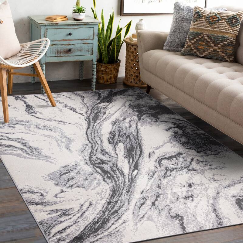 World Rug Gallery Modern Abstract Swirl Area Rug