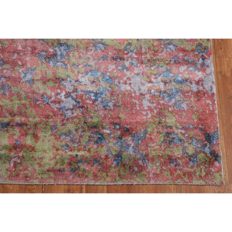 Contemporary Abstract Area Rug Handmade Oriental Wool Carpet - 6'0" X 7'9"