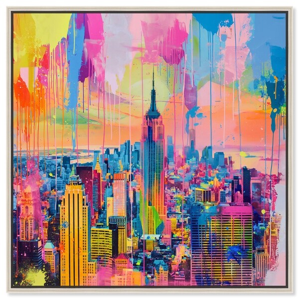 Vibrant Visions of NYC Canvas Graffiti Art by Art Remedy - Bed