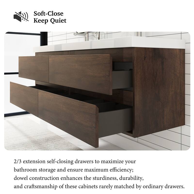 Floating Bathroom Vanity with two Resin Top