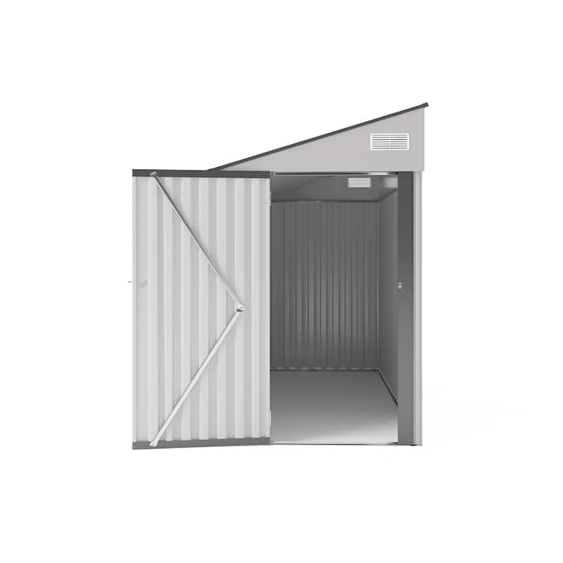 4*8FT Storage Shed, Single Hinge Door, Solid Structural Design, Good Ventilation, Surface With Protective Film