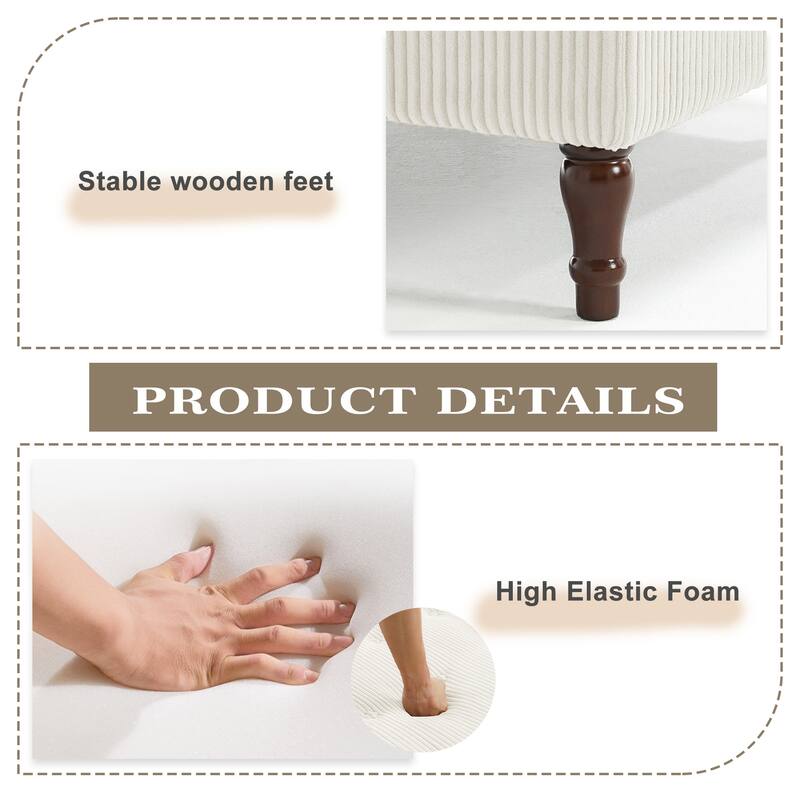 UIXE Corduroy Modular Corner Sofa Lounge Corner Arm Chair