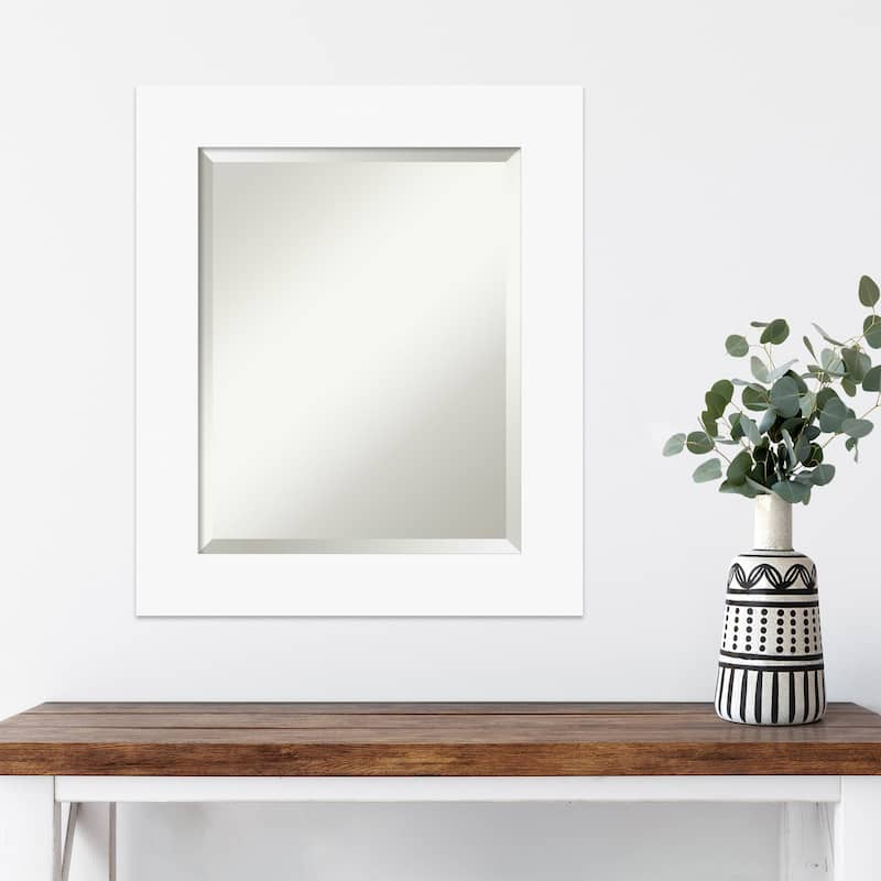 Basic Beveled Wood Framed Wall Mirror