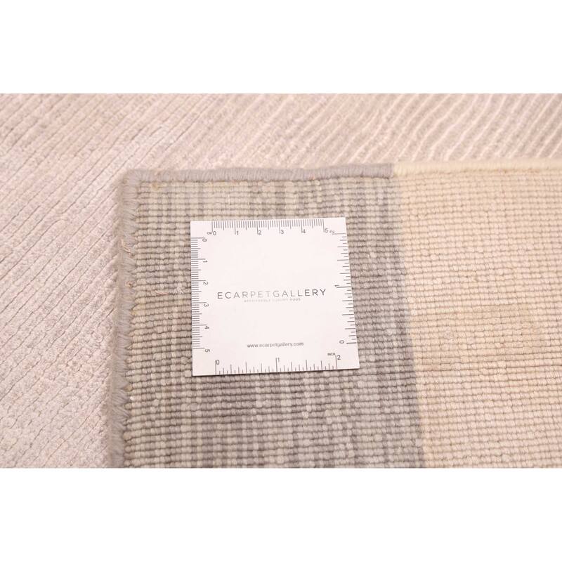 ECARPETGALLERY Hand Loomed Shimmer Light Grey Viscose Rug - 7'11 x 11'5