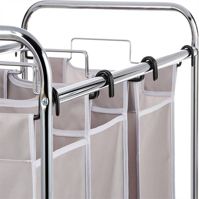 3 Piece Rectangular Laundry Bag Hamper Sorter Basket Gray - 15"L x 9"W x 22"H