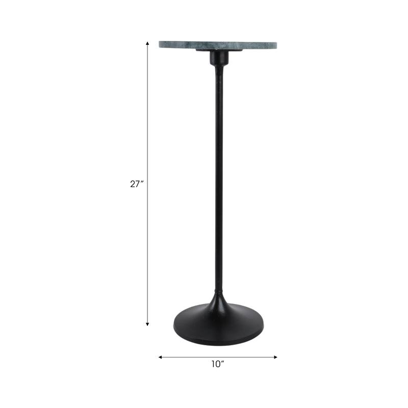Modern Small Accent End Table with Metal Base - 27"