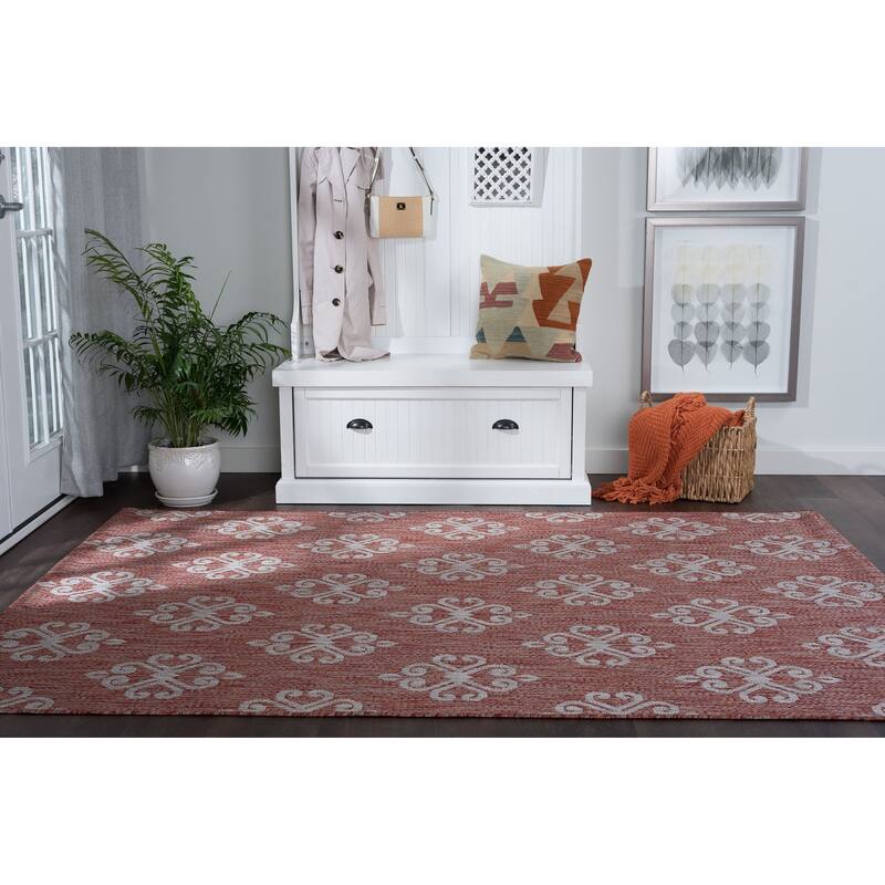 Colonnade Transitional Scroll Indoor/Outdoor Area Rug