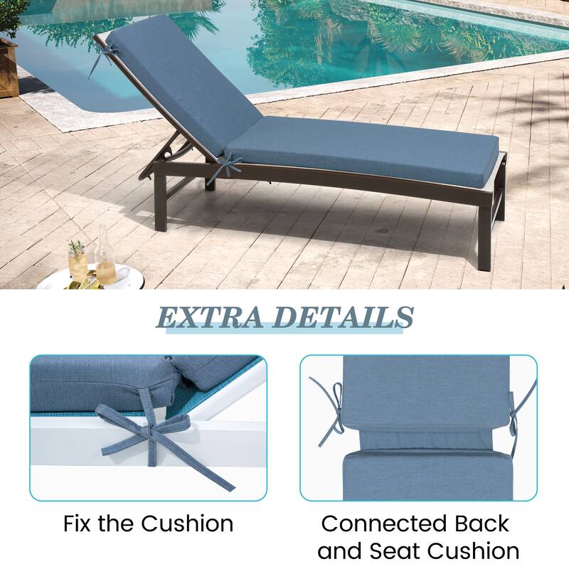 Pellebant Outdoor Adjustable Patio Chaise Lounge Chairs with Cushions