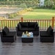 preview thumbnail 54 of 61, Costway 5PCS Patio Rattan Furniture Set Cushioned Sofa & Chair Coffee