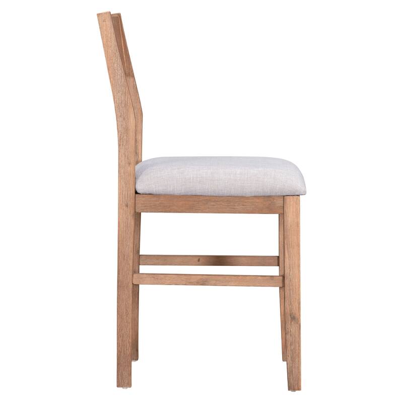 Counter Height 5-Piece Dining Table Set, Kitchen Table Set with Wood Texture Table and Cushioned Chairs