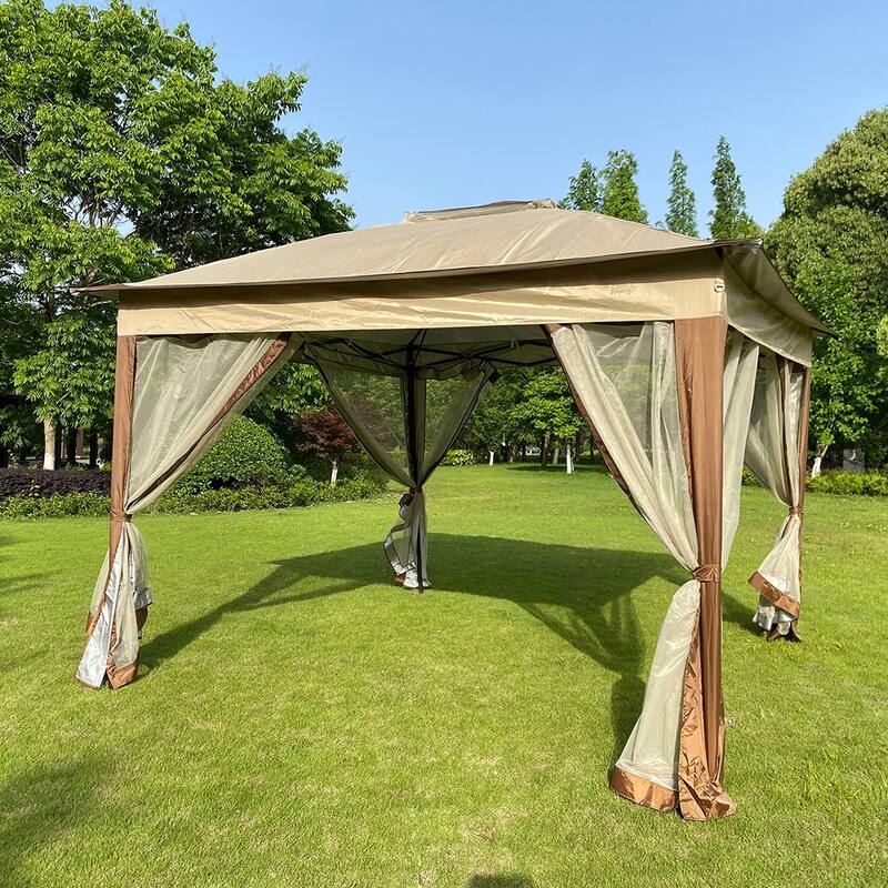 Gazebo with Removable Zipper Netting, 2-Tier Soft Top Event Tent