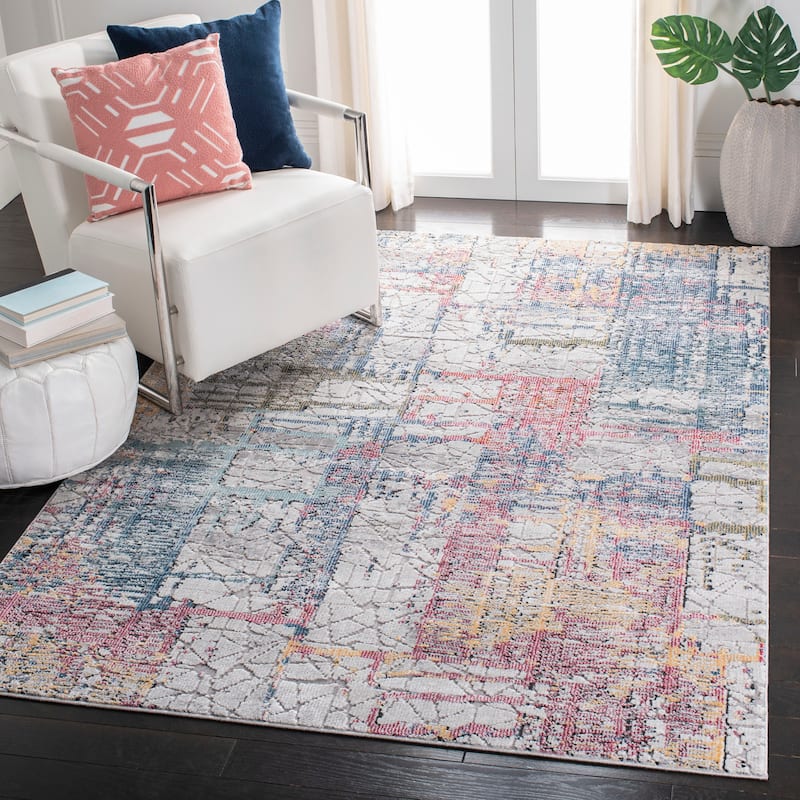 SAFAVIEH Porcello Epsie Modern Abstract Rug - 8' x 10' - Ivory/Blue