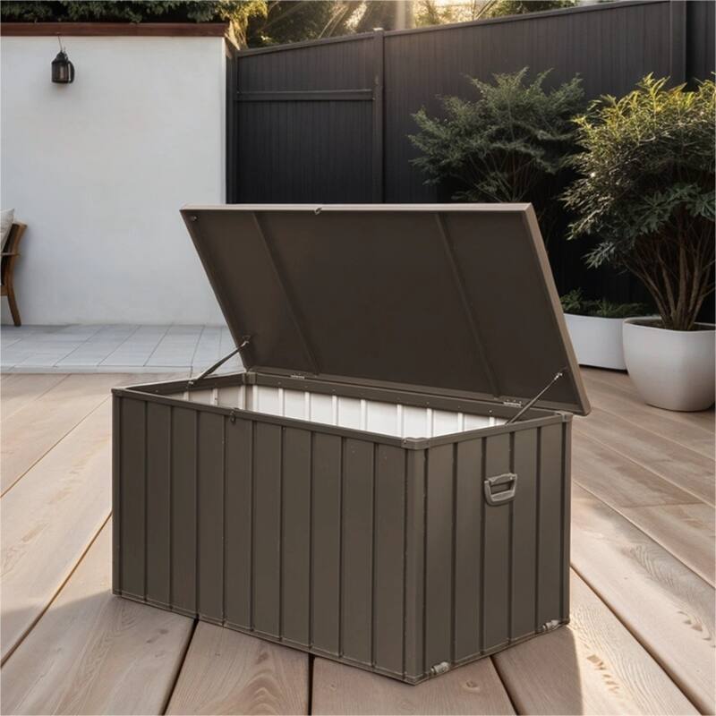 Outdoor Waterproof Storage Deck Box with Handles and Mobility Rollers - 200 Gallon