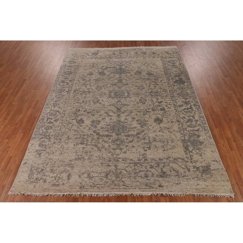 Heriz Serapi Indian Area Rug Handmade Living Room Wool Carpet - 7'9"x 9'9"