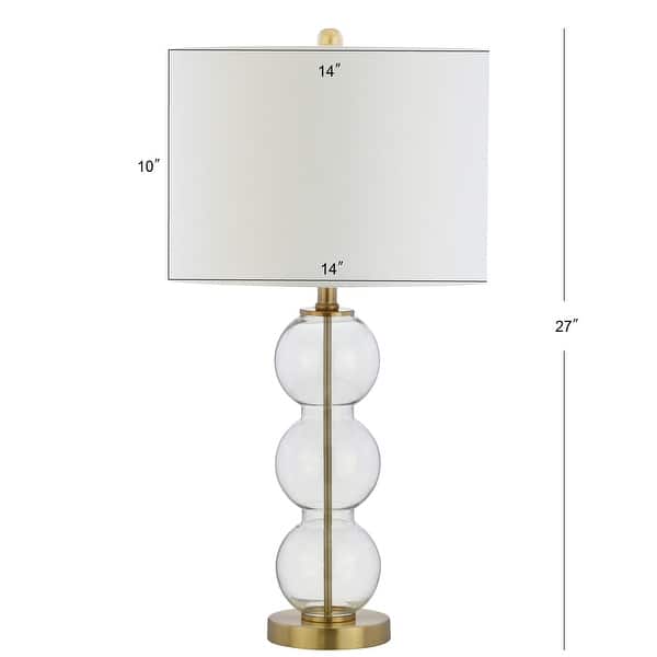 dimension image slide 0 of 5, Ella 27" Glass Triple-Sphere LED Table Lamp, Mercury Silver/Chrome (Set of 2) by JONATHAN Y