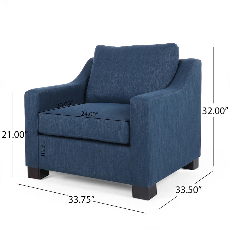 Roomfitters Modern Accent Chair, Upholstered Armchair with Sloping Arms for Living Room Seating, Cozy Club Chair