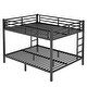 preview thumbnail 4 of 7, Black Metal Bunk Bed, Queen over Queen Kids Bed