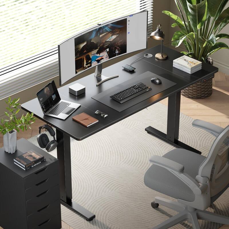 SIAGO 48 x 24 Inch Computer Desk Height Adjustable Electric Sit Stand Up Desk